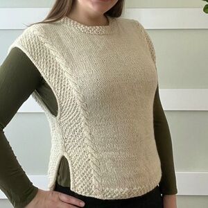 Handknit cabled vest